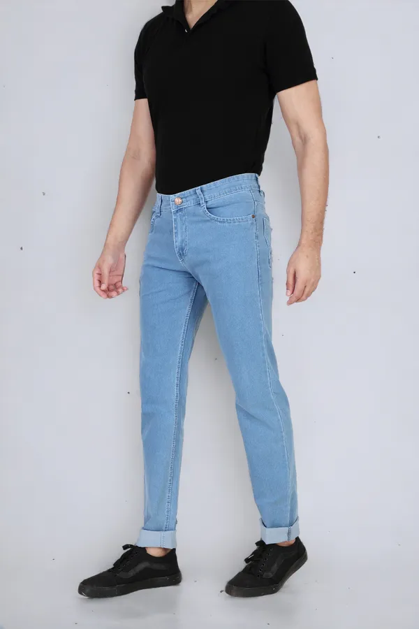 Light_Blue_Mid_Rise_Denim_Slim_Jeans_For_Men