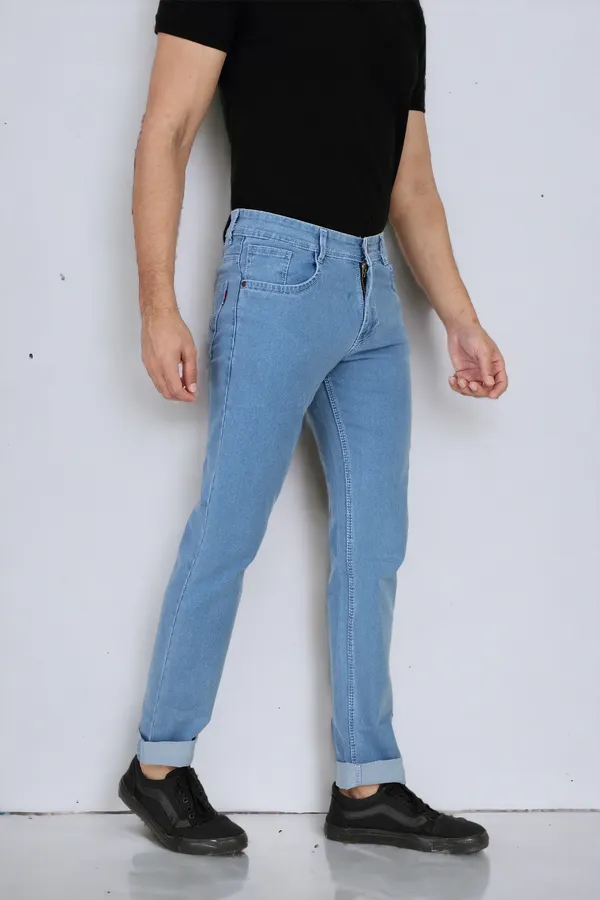 Light_Blue_Mid_Rise_Denim_Slim_Jeans_For_Men