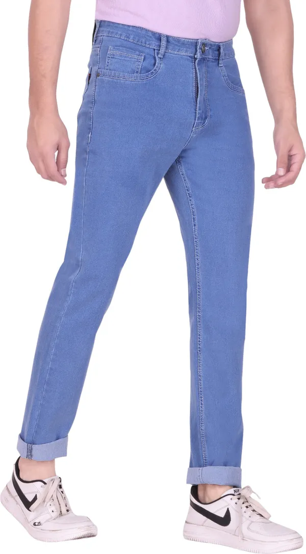 Light_Blue_Mid_Rise_Denim_Slim_Jeans_For_Men