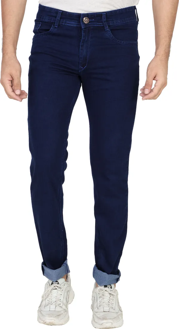 Dark_Blue_Mid_Rise_Denim_Slim_Jeans_For_Men
