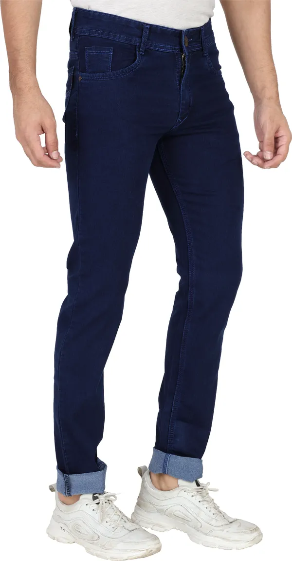 Dark_Blue_Mid_Rise_Denim_Slim_Jeans_For_Men