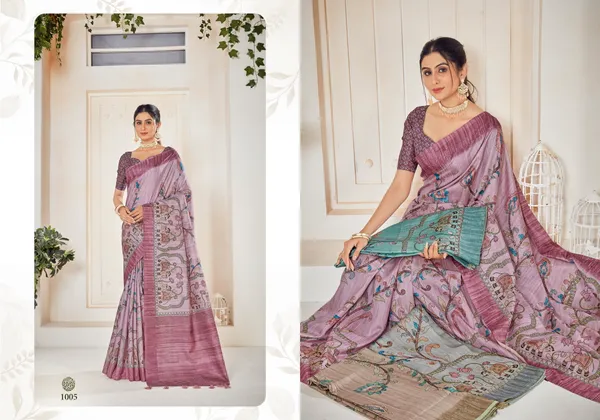 Purple_Bhagalpuri_Weaved_Kotha_Threaded_Fancy_Saree_With_Blouse