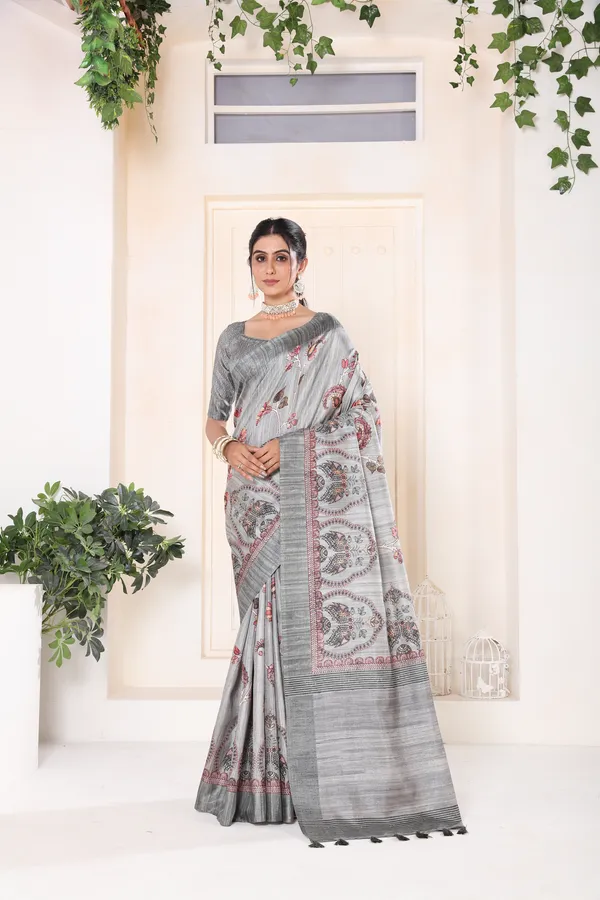 Purple_Bhagalpuri_Weaved_Kotha_Threaded_Fancy_Saree_With_Blouse