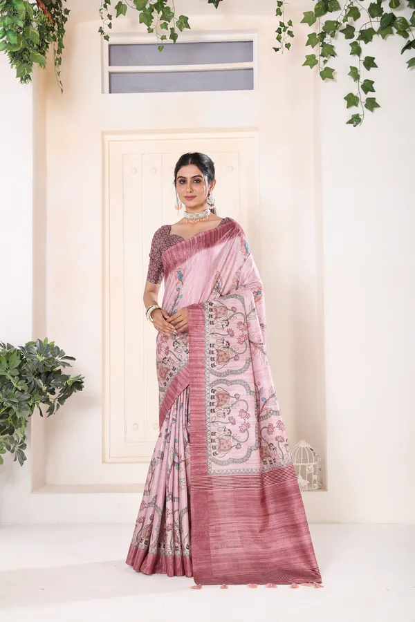 Purple_Bhagalpuri_Weaved_Kotha_Threaded_Fancy_Saree_With_Blouse