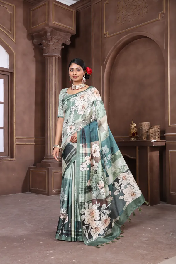 Multicolor_Diya_Silk_Plain_Weaved_Fancy_Party_Wear_Saree_With_Blouse