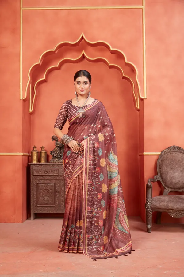 Multicolor_Chanderi_Silk_Fancy_Digital_Printed_Saree_With_Blouse