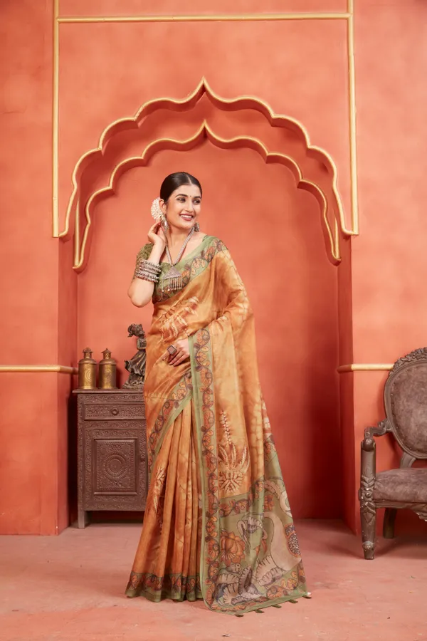 Multicolor_Chanderi_Silk_Fancy_Digital_Printed_Saree_With_Blouse