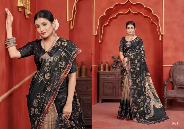 Multicolor_Chanderi_Silk_Fancy_Digital_Printed_Saree_With_Blouse