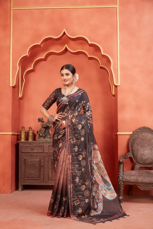 Multicolor_Chanderi_Silk_Fancy_Digital_Printed_Saree_With_Blouse