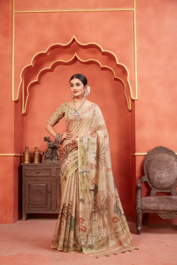 Multicolor_Chanderi_Silk_Fancy_Digital_Printed_Saree_With_Blouse