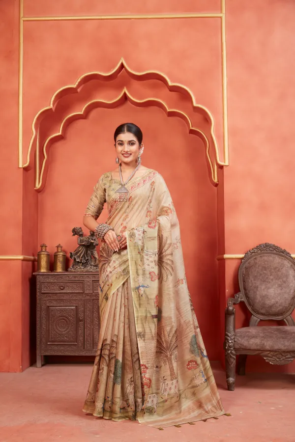 Multicolor_Chanderi_Silk_Fancy_Digital_Printed_Saree_With_Blouse