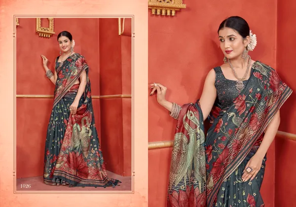 Black_Chanderi_Silk_Fancy_Digital_Printed_Saree_With_Blouse