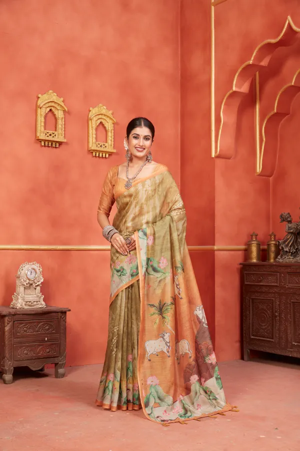 Multicolor_Chanderi_Silk_Fancy_Digital_Printed_Saree_With_Blouse