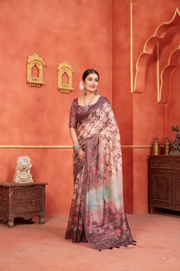 Multicolor_Chanderi_Silk_Fancy_Digital_Printed_Saree_With_Blouse