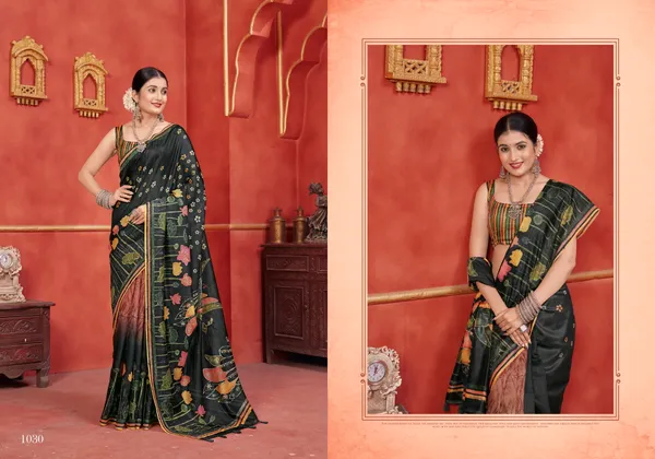 Black_Chanderi_Silk_Fancy_Digital_Printed_Saree_With_Blouse