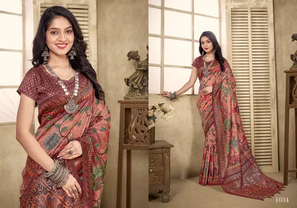 Multicolor_Bamboo_Silk_Plain_Weaved_Fancy_Party_Wear_Saree_With_Blouse