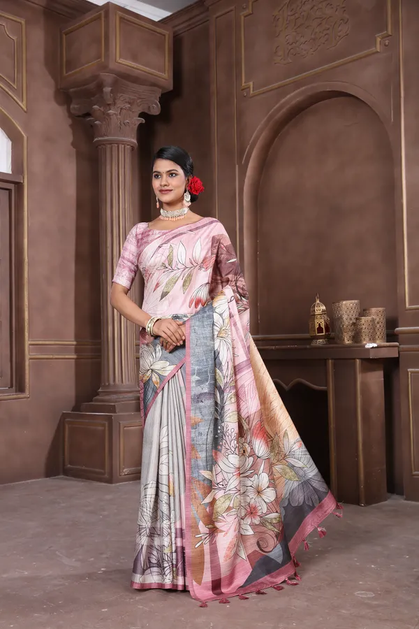 Pink_Diya_Silk_Plain_Weaved_Fancy_Party_Wear_Saree_With_Blouse