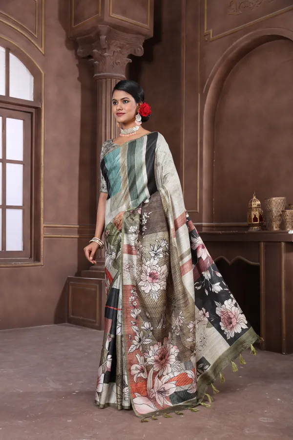 Multicolor_Diya_Silk_Plain_Weaved_Fancy_Party_Wear_Saree_With_Blouse