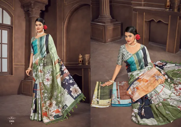 Multicolor_Diya_Silk_Plain_Weaved_Fancy_Party_Wear_Saree_With_Blouse