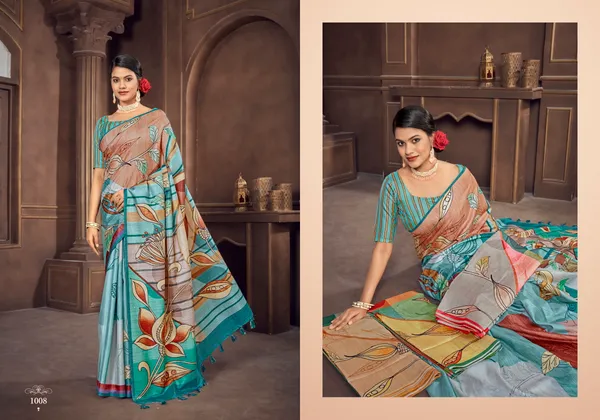 Multicolor_Diya_Silk_Plain_Weaved_Fancy_Party_Wear_Saree_With_Blouse