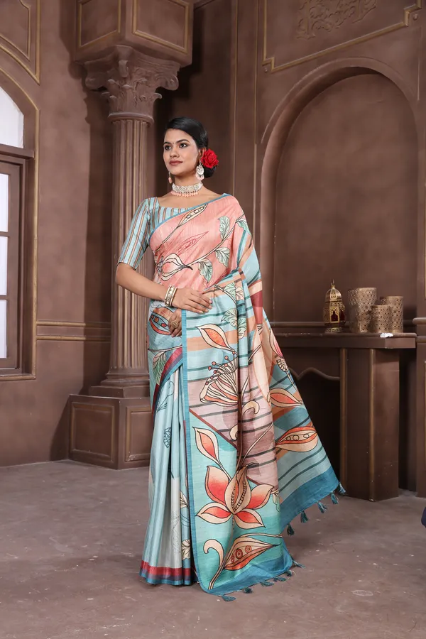 Multicolor_Diya_Silk_Plain_Weaved_Fancy_Party_Wear_Saree_With_Blouse