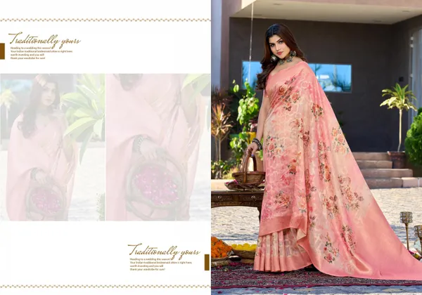 Multicolor_Jacquard_Weaved_Rich_Pallu_Jari_Border_Elegant_Party_Wear_Saree_With_Blouse