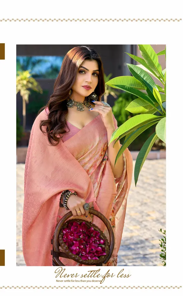 Multicolor_Jacquard_Weaved_Rich_Pallu_Jari_Border_Elegant_Party_Wear_Saree_With_Blouse
