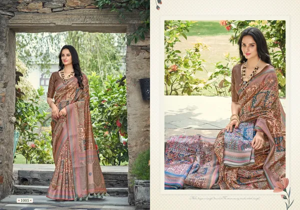 Multicolor_Jacquard_Weaved_With_Fancy_Jari_Rich_Pallu_Border_With_Digital_Printed_Saree_With_Blouse