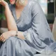 Gray__INDIAN LINEN SAREE