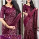 Wine__INDIAN LINEN SAREE
