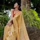 Beige__INDIAN LINEN SAREE