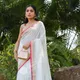 White__INDIAN LINEN SAREE