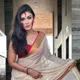 White__INDIAN LINEN SAREE