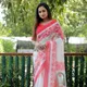 White__INDIAN LINEN SAREE