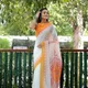 White__INDIAN LINEN SAREE