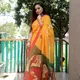 Yellow__INDIAN LINEN SAREE