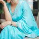 Sky Blue__INDIAN LINEN SAREE