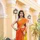 Orange__INDIAN LINEN SAREE