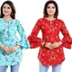 Red & Light Blue__Shcon Fashion -  Online Shopping